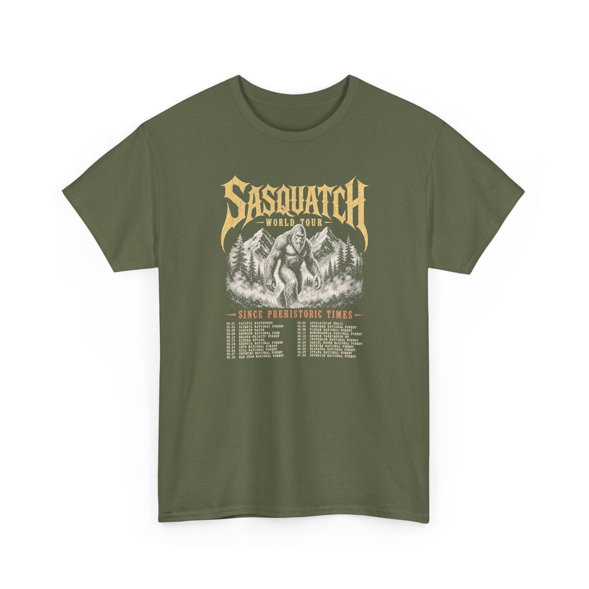 Sasquatch World Tour T-Shirt - Vintage Bootleg Band Tee Bigfoot Graphic