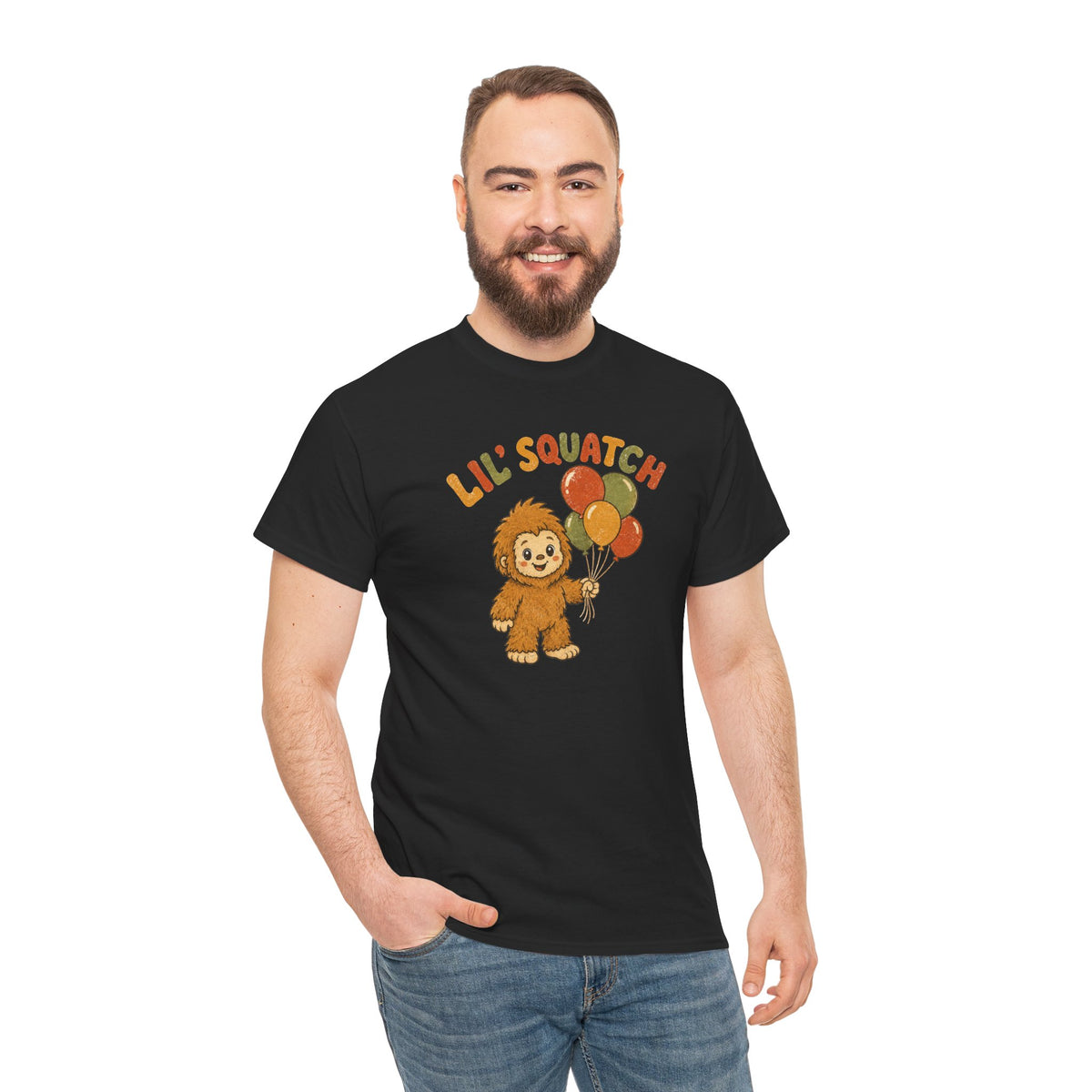 Lil' Squatch Birthday T-Shirt – Cute Baby Bigfoot Balloon Tee for Kids