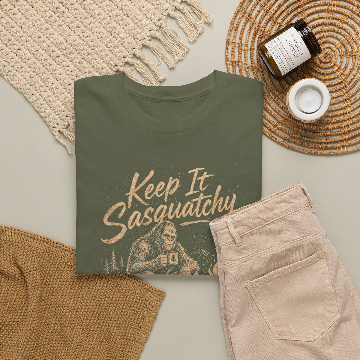 Keep It Sasquatchy T-Shirt - Cozy Campfire Bigfoot Graphic Tee