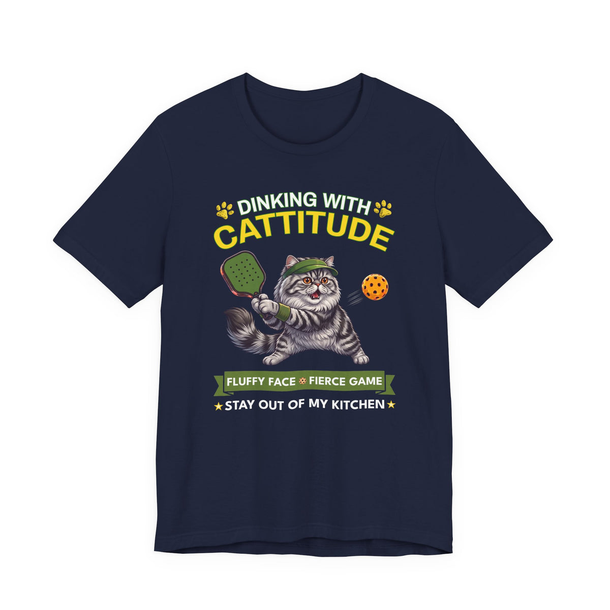Persian Cat Pickleball T-Shirt - Dinking With Cattitude Funny Shirt