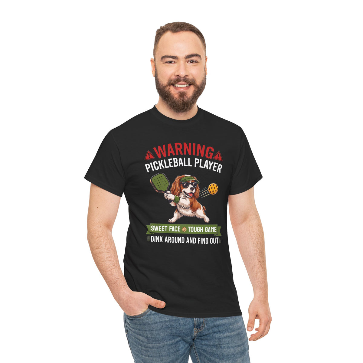 Cavalier King Charles Spaniel Dog Pickleball T-Shirt - Dink Around And Find Out Funny Dog Shirt