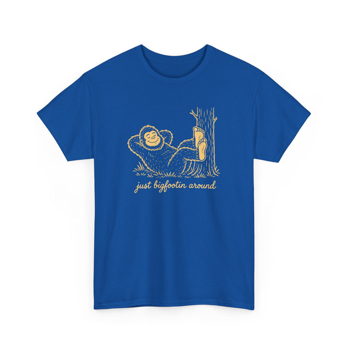 Just Bigfootin Around T-Shirt - Cute Cozy Pocket Print Graphic Tee