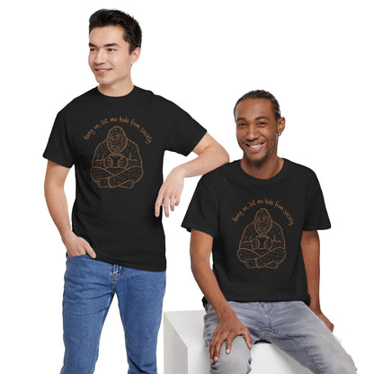 Bigfoot Coffee T-Shirt - Funny Hide From Society Hand-Drawn Graphic Tee