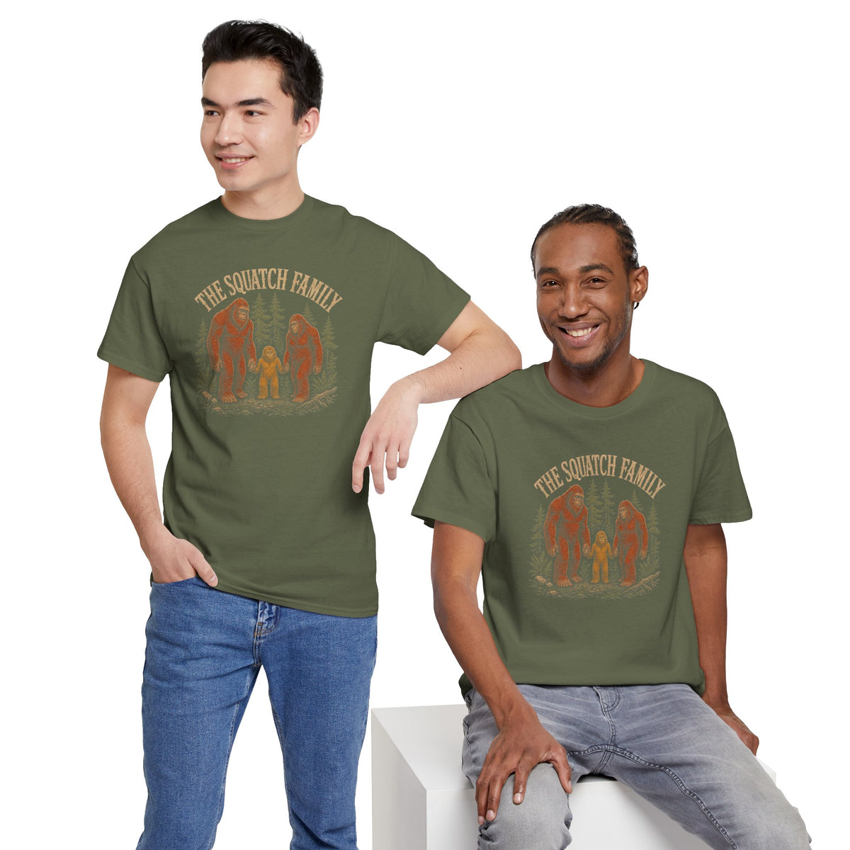 The Squatch Family T-Shirt - Vintage Bigfoot Family Graphic Tee