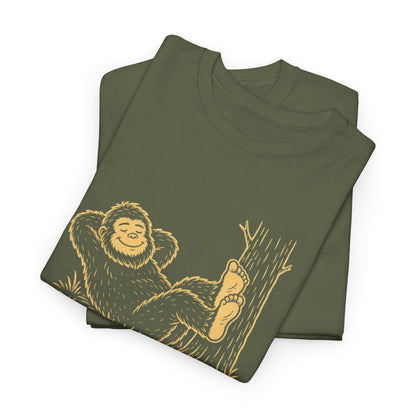 Just Bigfootin Around T-Shirt - Cute Cozy Pocket Print Graphic Tee