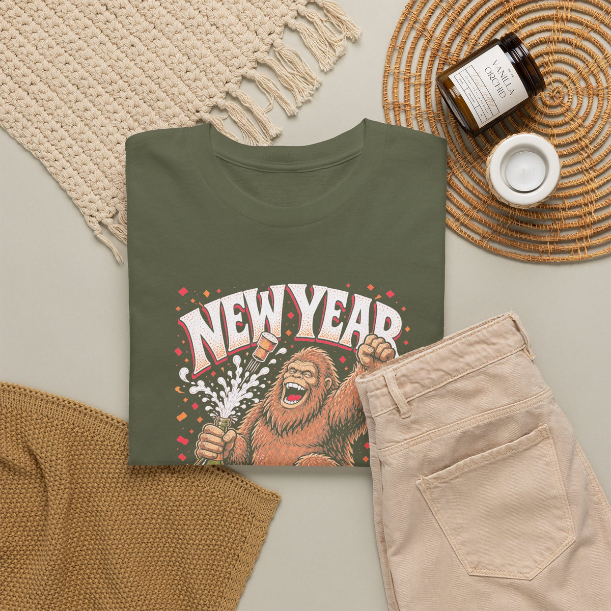 New Year Same Squatch T-Shirt - Funny Bigfoot New Year's Graphic Tee
