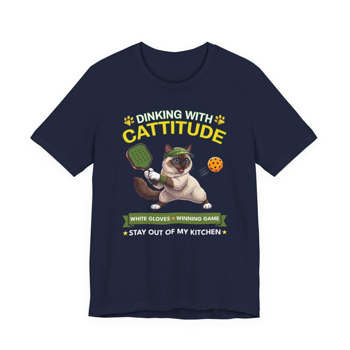 Birman Cat Pickleball T-Shirt - Dinking With Cattitude Funny Shirt
