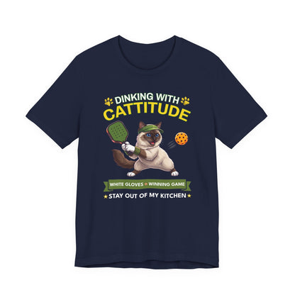 Birman Cat Pickleball T-Shirt - Dinking With Cattitude Funny Shirt