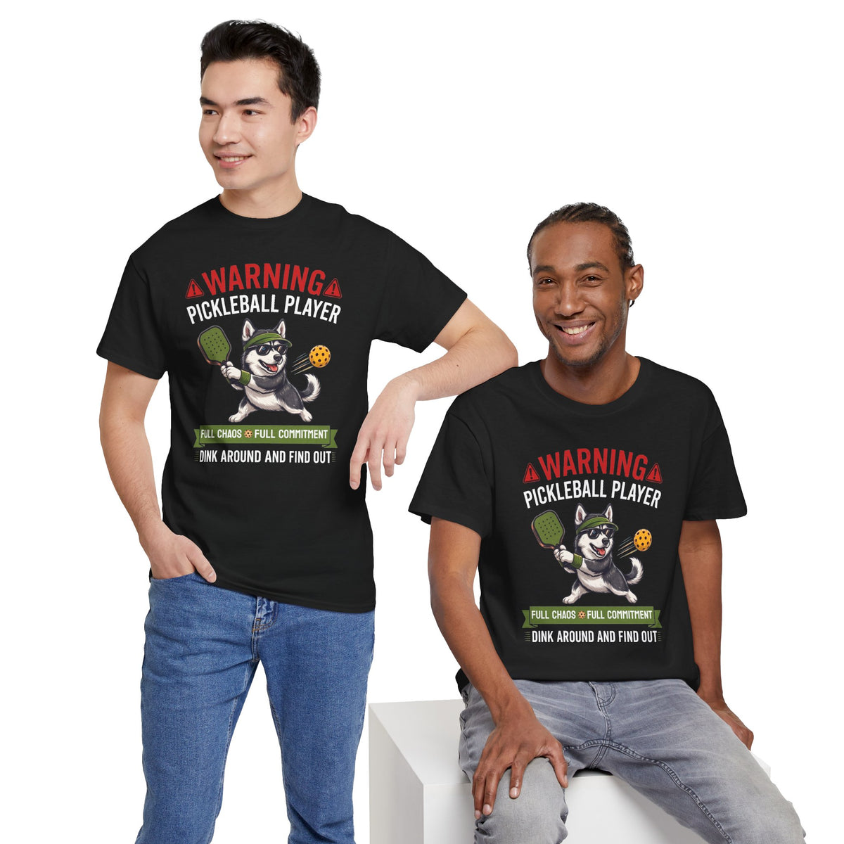 Siberian Husky Dog Pickleball T-Shirt - Dink Around And Find Out Funny Dog Shirt