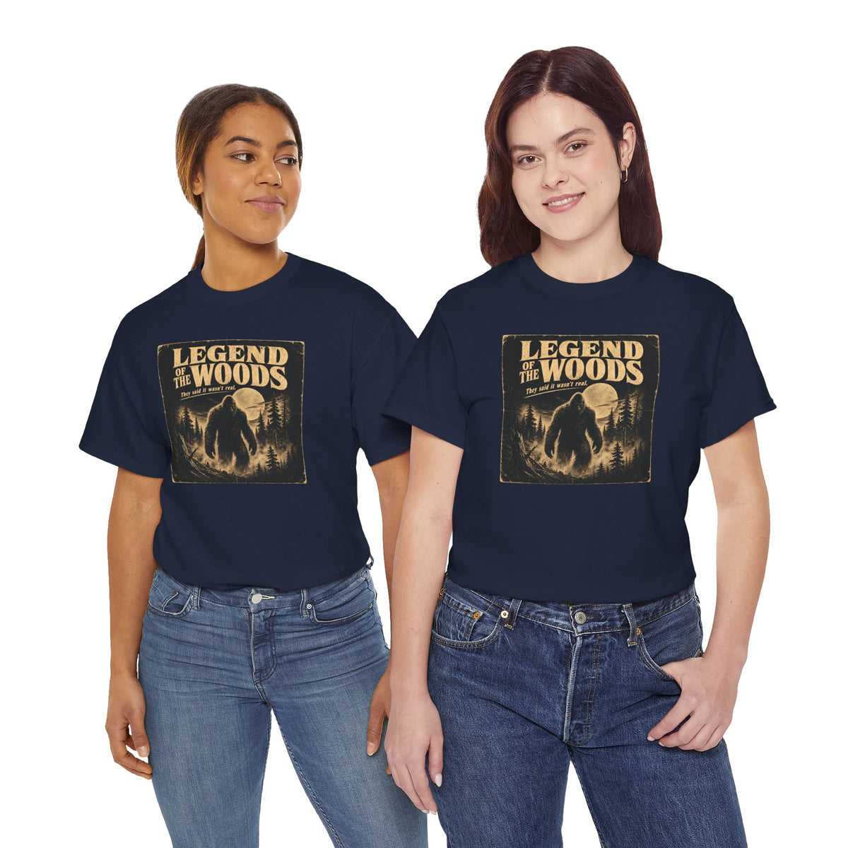 Legend Of The Woods T-Shirt - Retro B-Movie Horror Bigfoot Poster Tee