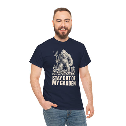 Stay Out Of My Garden T-Shirt - Funny Bigfoot Gardener Graphic Tee