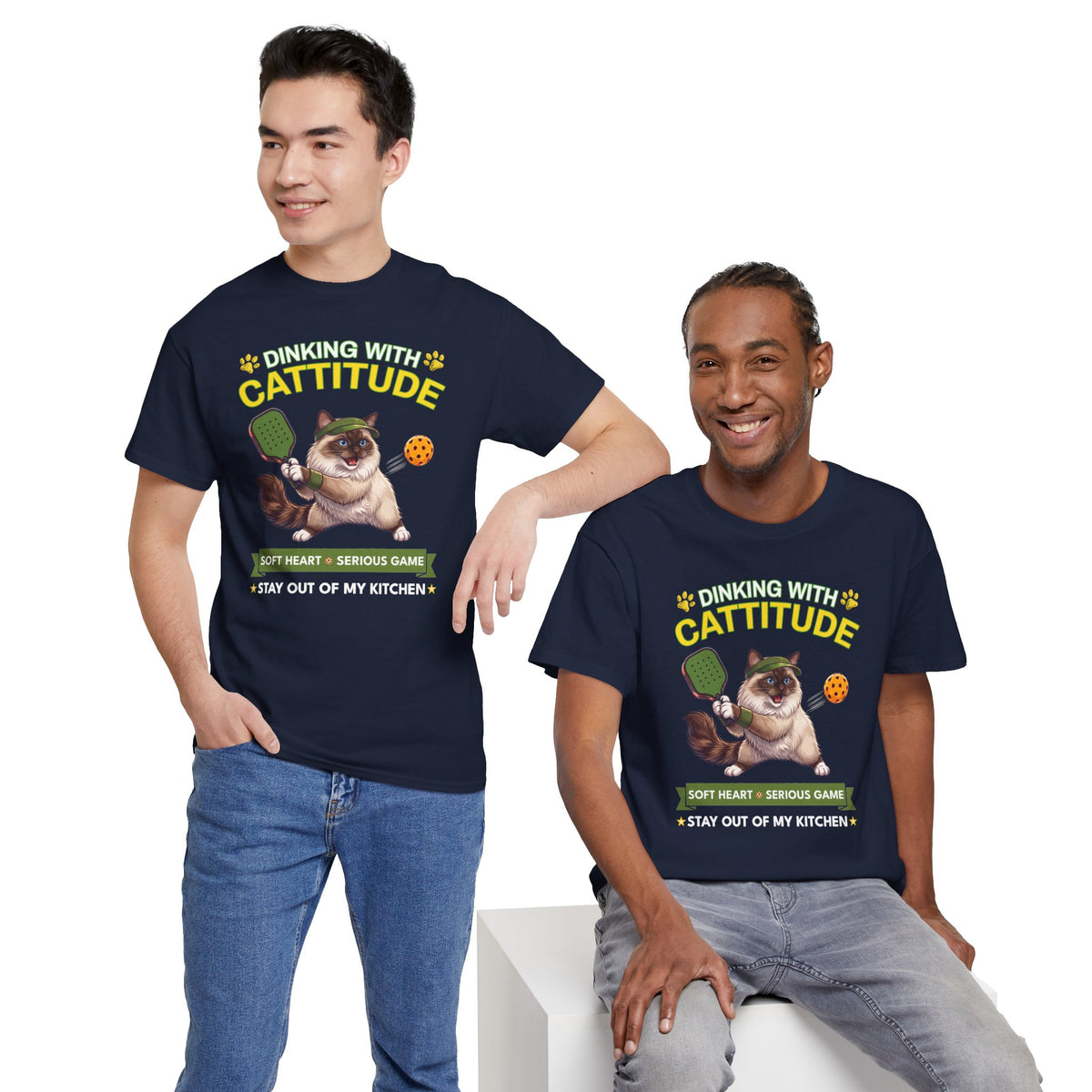 Ragdoll Cat Pickleball T-Shirt - Dinking With Cattitude Funny Shirt