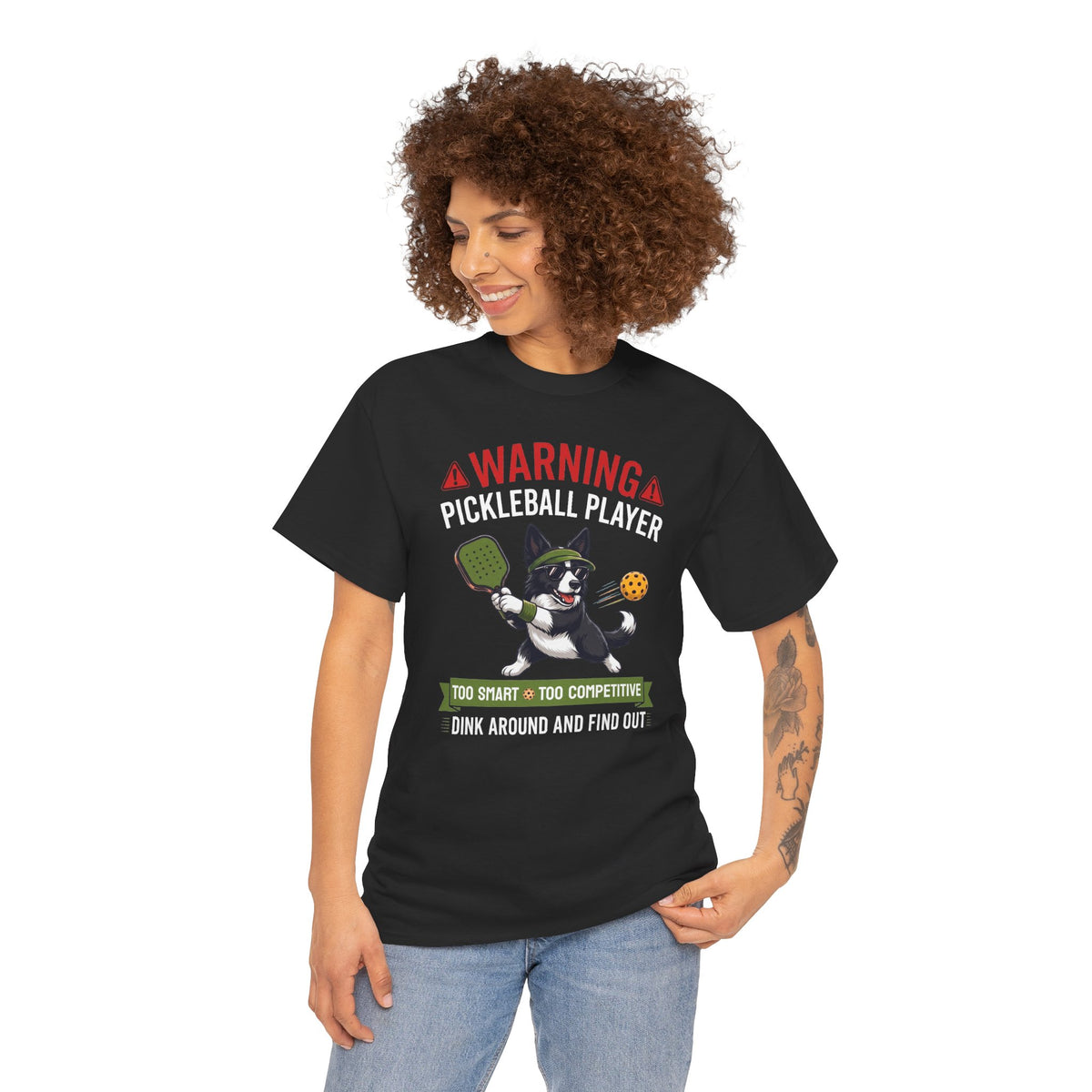 Border Collie Dog Pickleball T-Shirt - Dink Around And Find Out Funny Dog Shirt