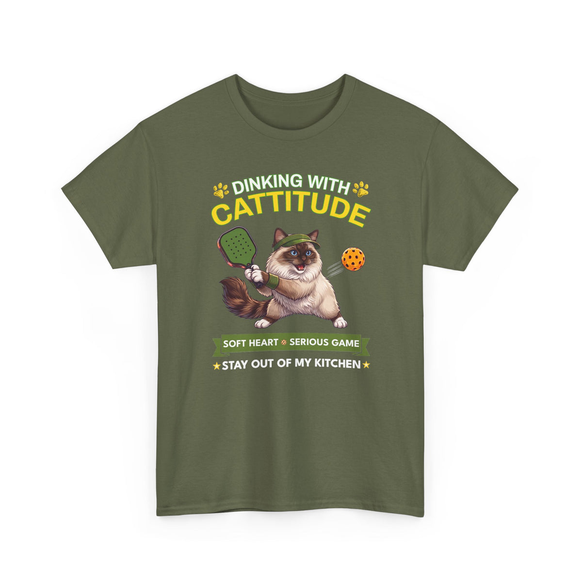 Ragdoll Cat Pickleball T-Shirt - Dinking With Cattitude Funny Shirt