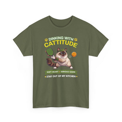 Ragdoll Cat Pickleball T-Shirt - Dinking With Cattitude Funny Shirt