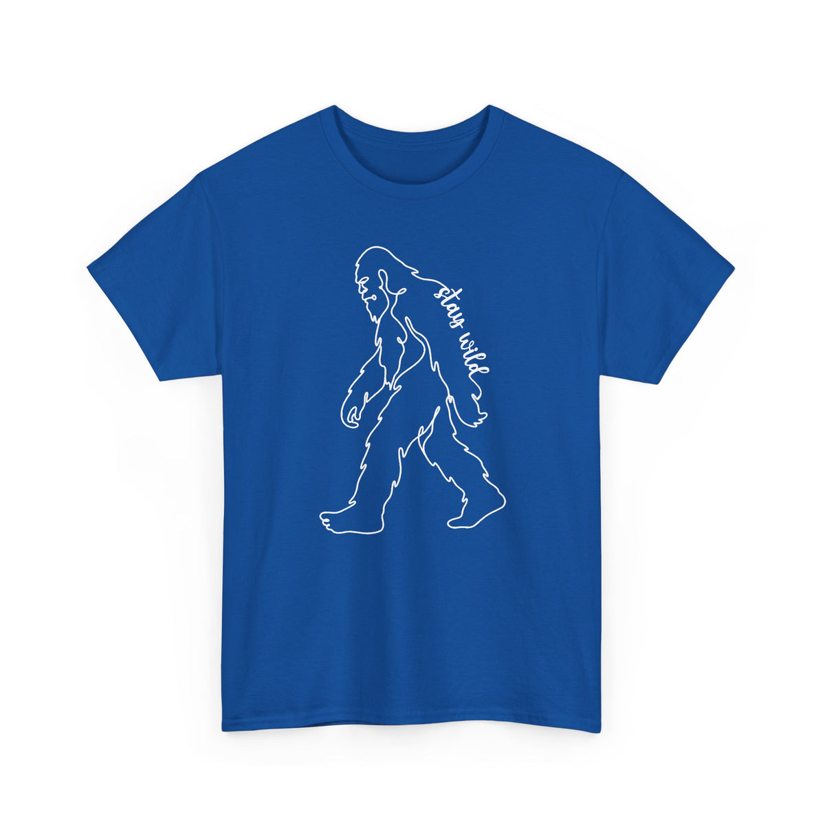 Minimalist Bigfoot Line Art T-Shirt - Stay Wild Boho Graphic Tee