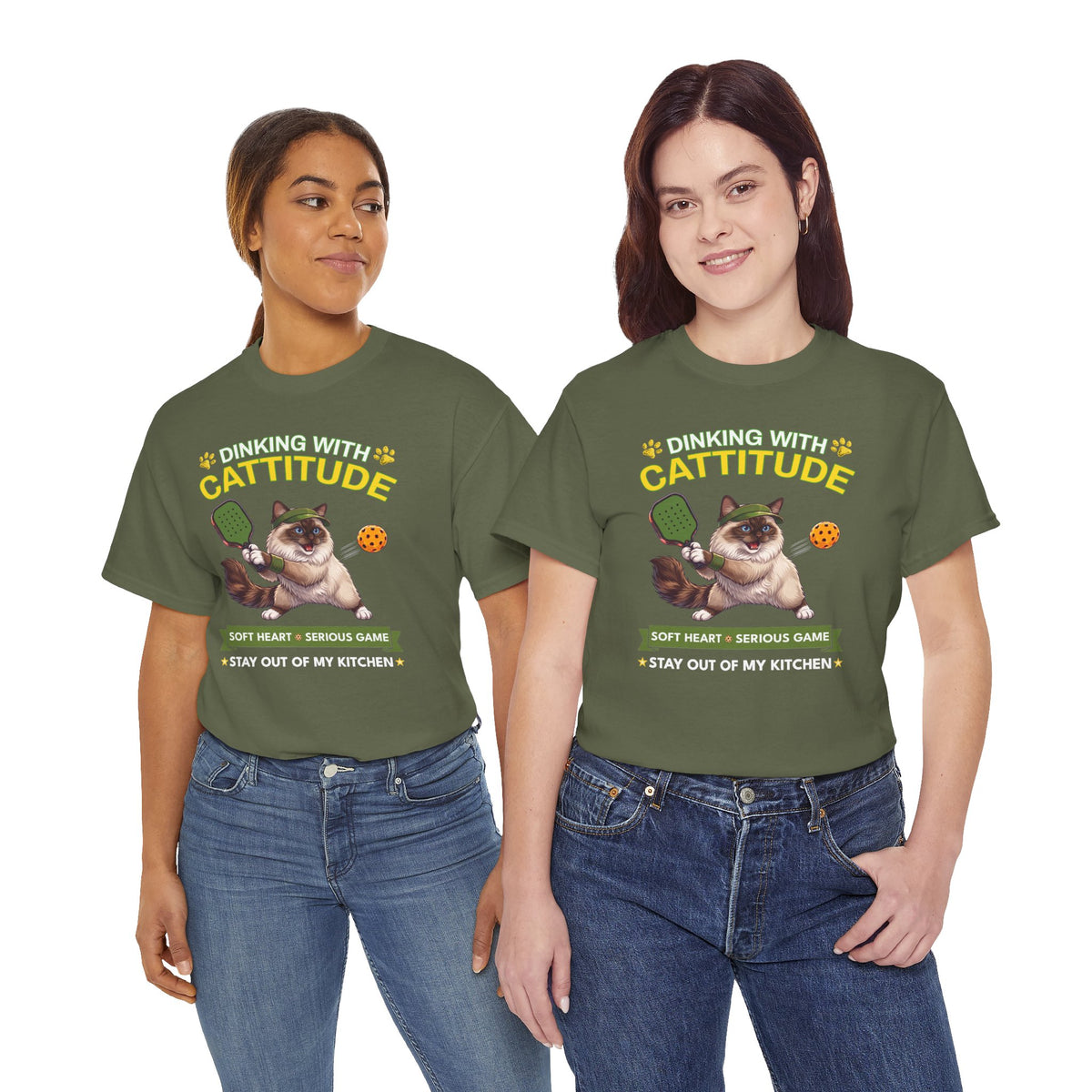 Ragdoll Cat Pickleball T-Shirt - Dinking With Cattitude Funny Shirt