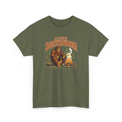 Camp Squatchawanna T-Shirt - Funny Bigfoot Campfire Graphic Tee