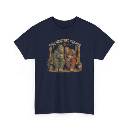 Still Wandering Together T-Shirt – Vintage Bigfoot Couple Anniversary Tee