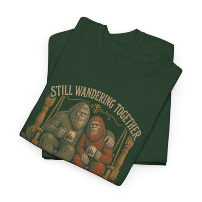 Still Wandering Together T-Shirt – Vintage Bigfoot Couple Anniversary Tee
