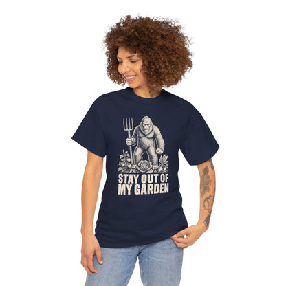 Stay Out Of My Garden T-Shirt - Funny Bigfoot Gardener Graphic Tee