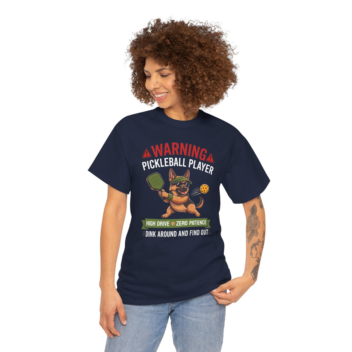 German Shepherd Dog Pickleball T-Shirt - Dink Around And Find Out Funny Dog Shirt