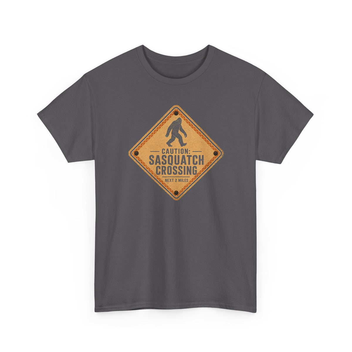 Sasquatch Crossing T-Shirt - Funny Retro Road Sign Bigfoot Graphic Tee