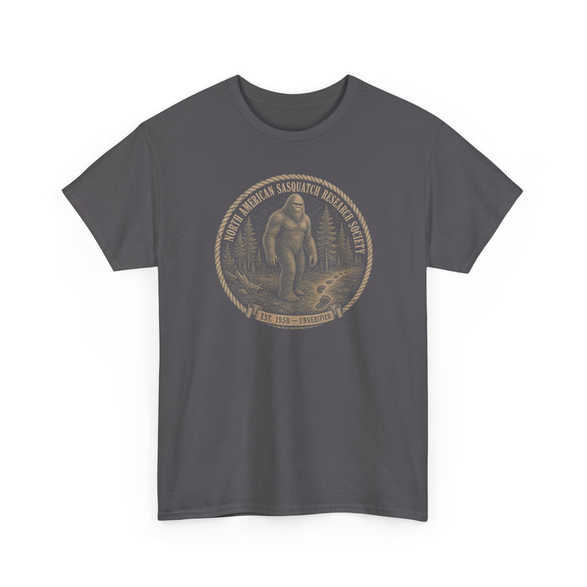 Sasquatch Research Society T-Shirt - Vintage Scientific Bigfoot Badge Tee