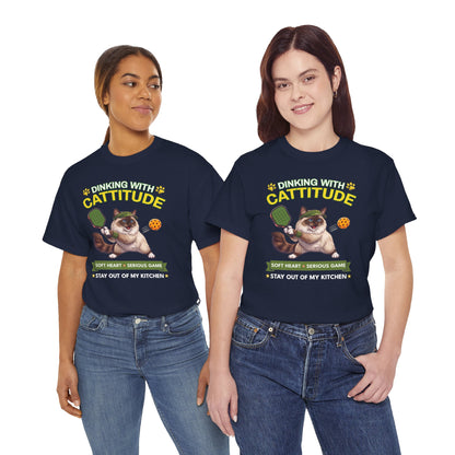 Ragdoll Cat Pickleball T-Shirt - Dinking With Cattitude Funny Shirt