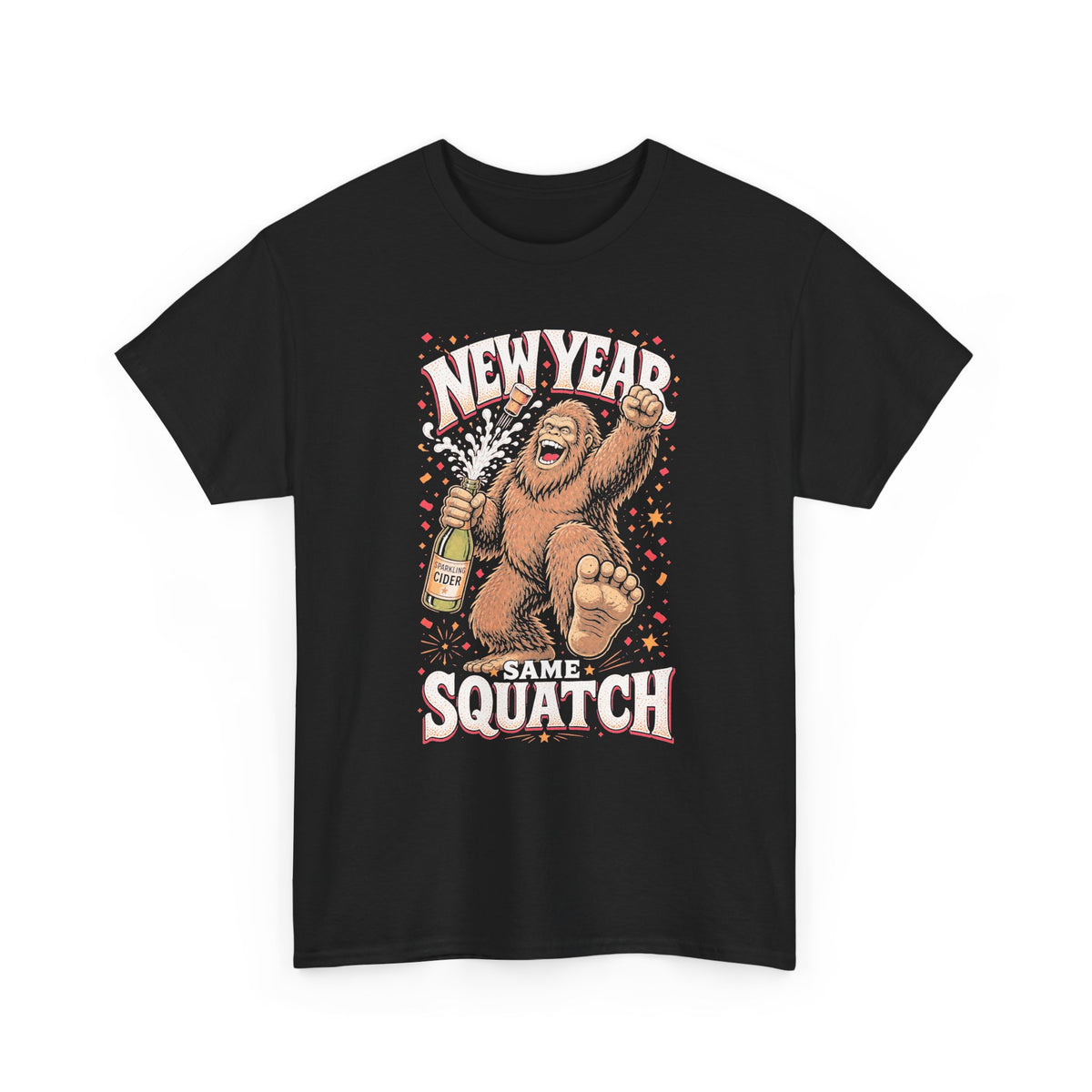 New Year Same Squatch T-Shirt - Funny Bigfoot New Year's Graphic Tee