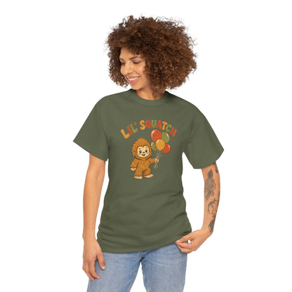 Lil' Squatch Birthday T-Shirt – Cute Baby Bigfoot Balloon Tee for Kids
