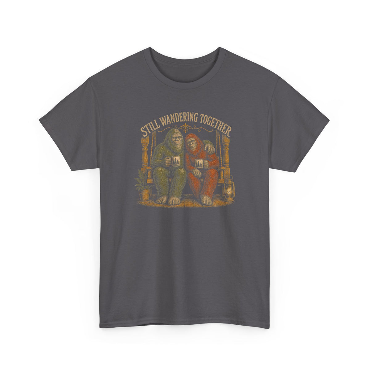 Still Wandering Together T-Shirt – Vintage Bigfoot Couple Anniversary Tee