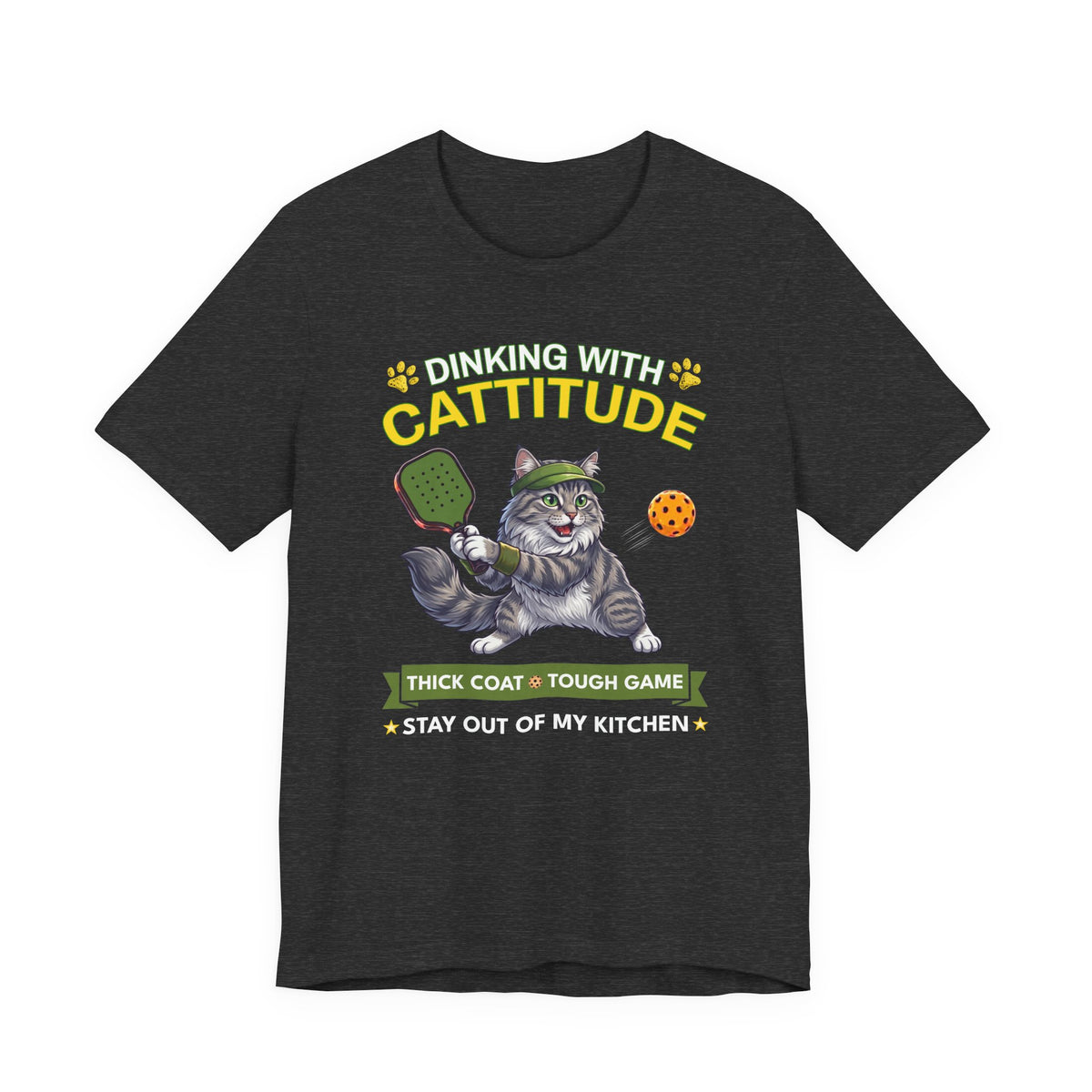Siberian Cat Pickleball T-Shirt - Dinking With Cattitude Funny Shirt