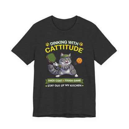 Siberian Cat Pickleball T-Shirt - Dinking With Cattitude Funny Shirt