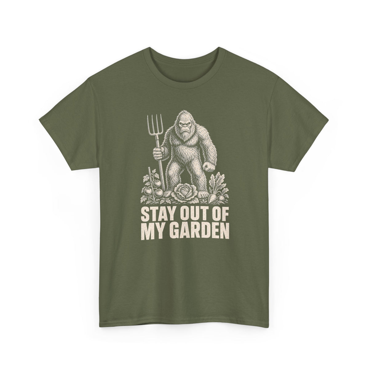 Stay Out Of My Garden T-Shirt - Funny Bigfoot Gardener Graphic Tee