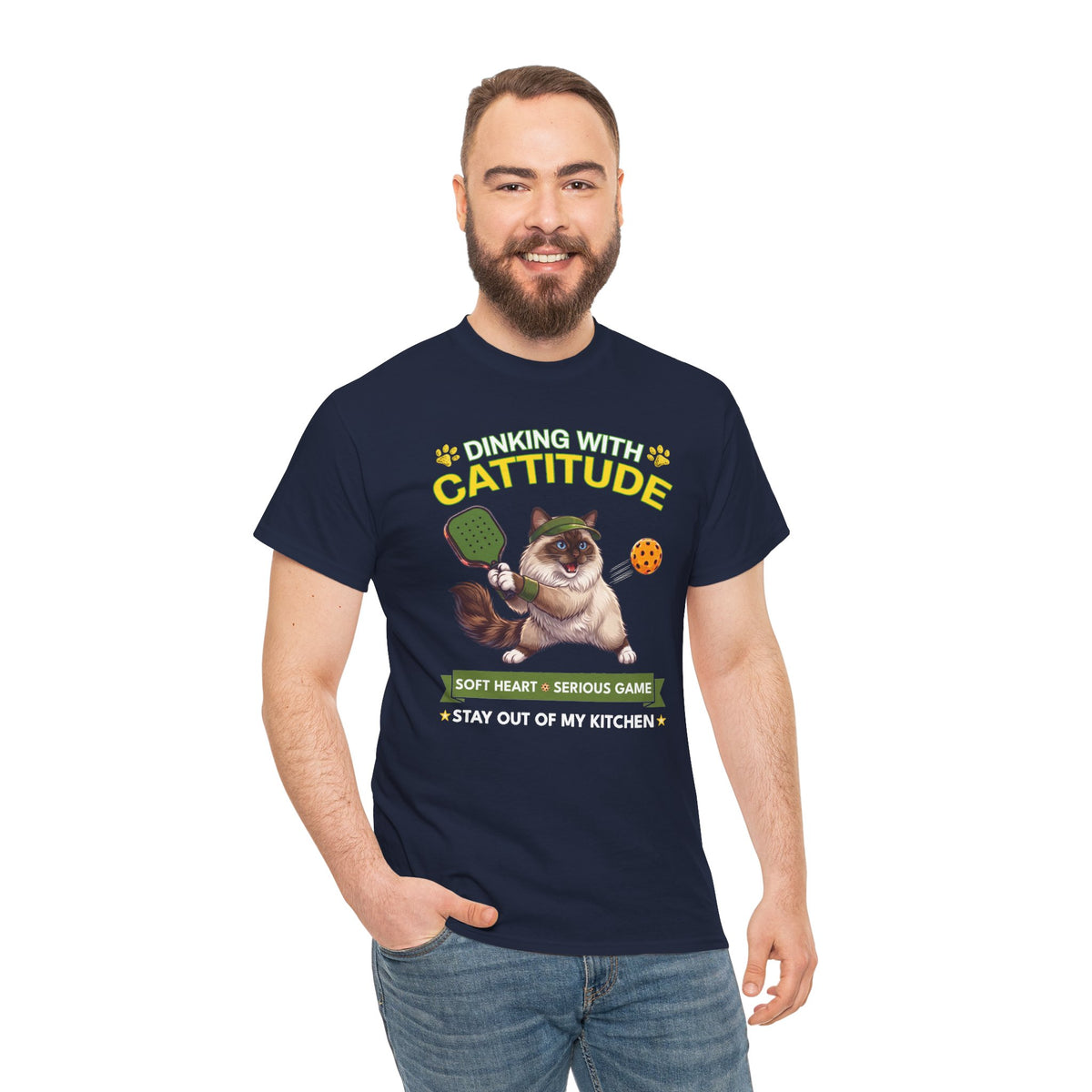 Ragdoll Cat Pickleball T-Shirt - Dinking With Cattitude Funny Shirt