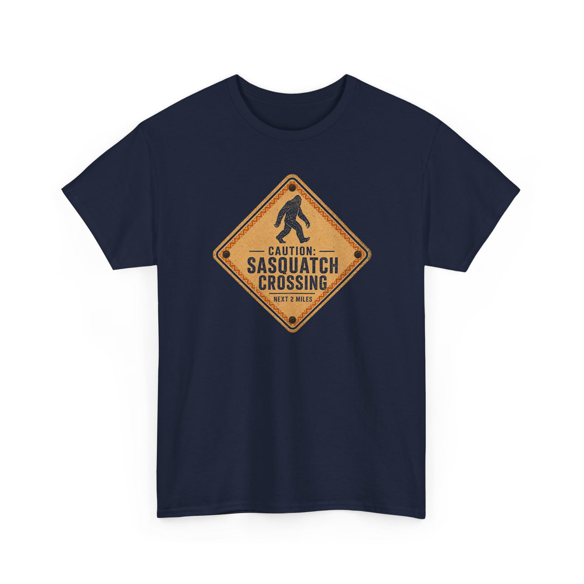 Sasquatch Crossing T-Shirt - Funny Retro Road Sign Bigfoot Graphic Tee