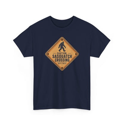 Sasquatch Crossing T-Shirt - Funny Retro Road Sign Bigfoot Graphic Tee