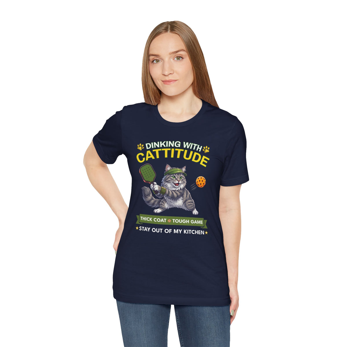 Siberian Cat Pickleball T-Shirt - Dinking With Cattitude Funny Shirt