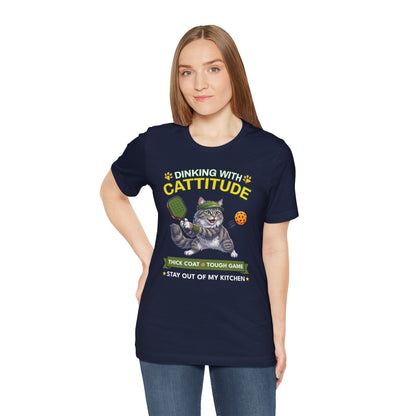 Siberian Cat Pickleball T-Shirt - Dinking With Cattitude Funny Shirt
