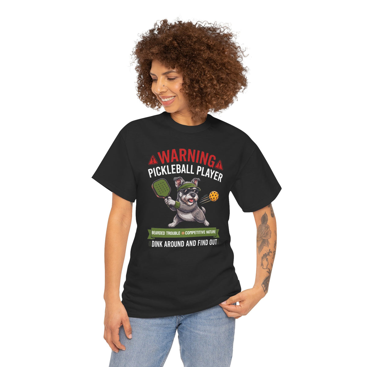 Miniature Schnauzer Dog Pickleball T-Shirt - Dink Around And Find Out Funny Dog Shirt