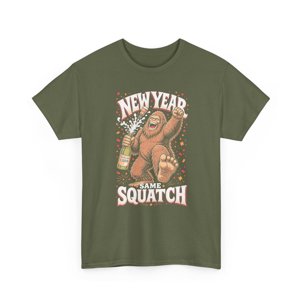 New Year Same Squatch T-Shirt - Funny Bigfoot New Year's Graphic Tee