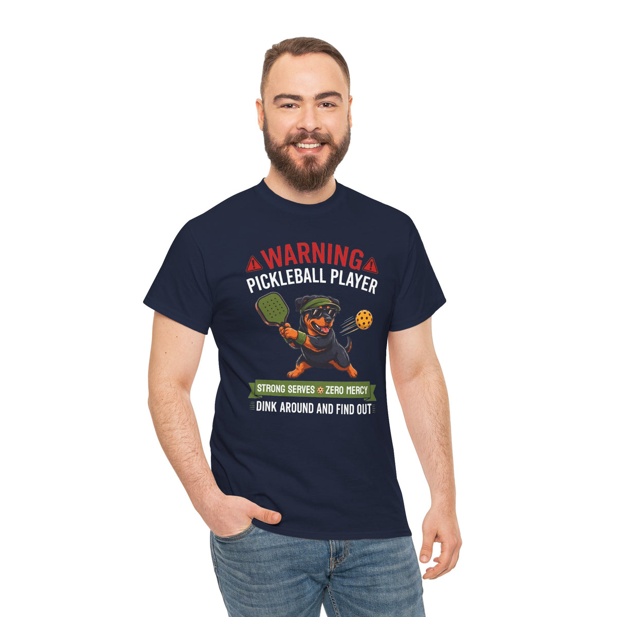 Rottweiler Dog Pickleball T-Shirt - Dink Around And Find Out Funny Dog Shirt