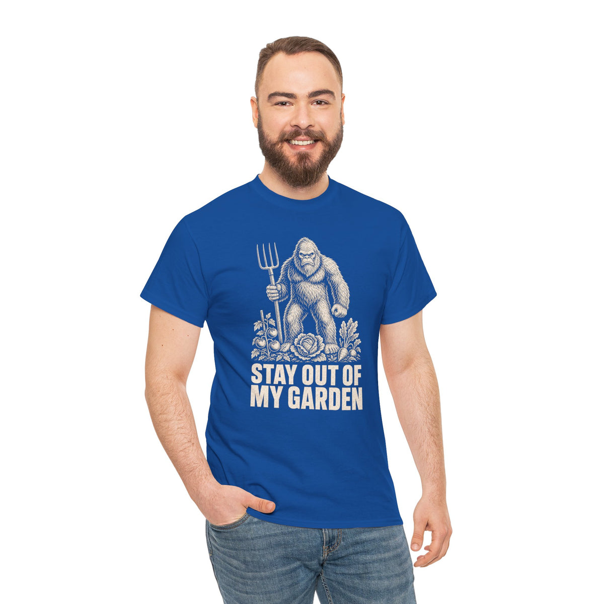 Stay Out Of My Garden T-Shirt - Funny Bigfoot Gardener Graphic Tee