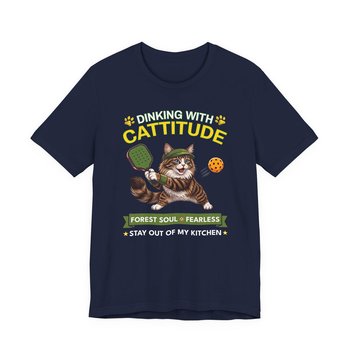 Norwegian Forest Cat Pickleball T-Shirt - Dinking With Cattitude Funny Shirt