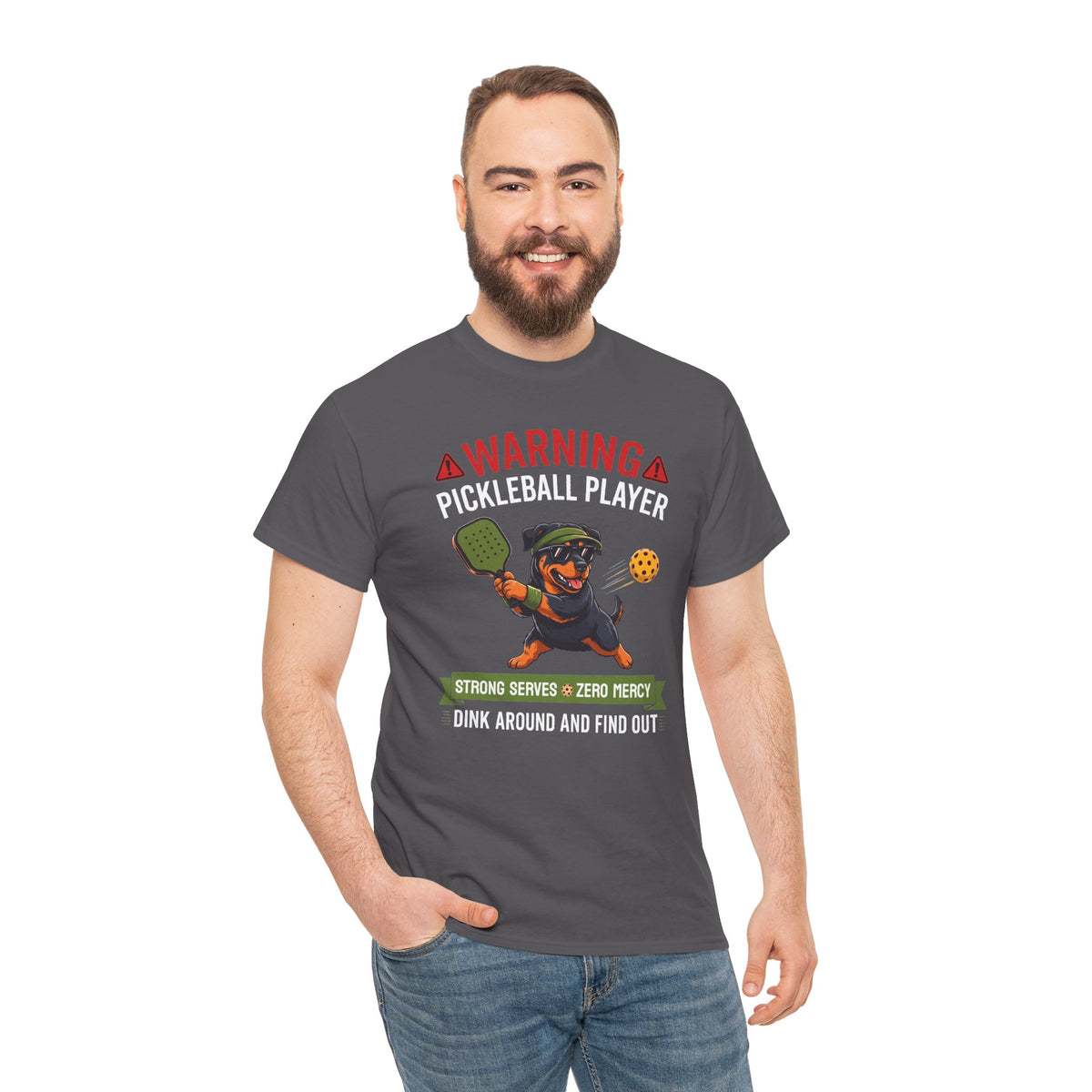 Rottweiler Dog Pickleball T-Shirt - Dink Around And Find Out Funny Dog Shirt