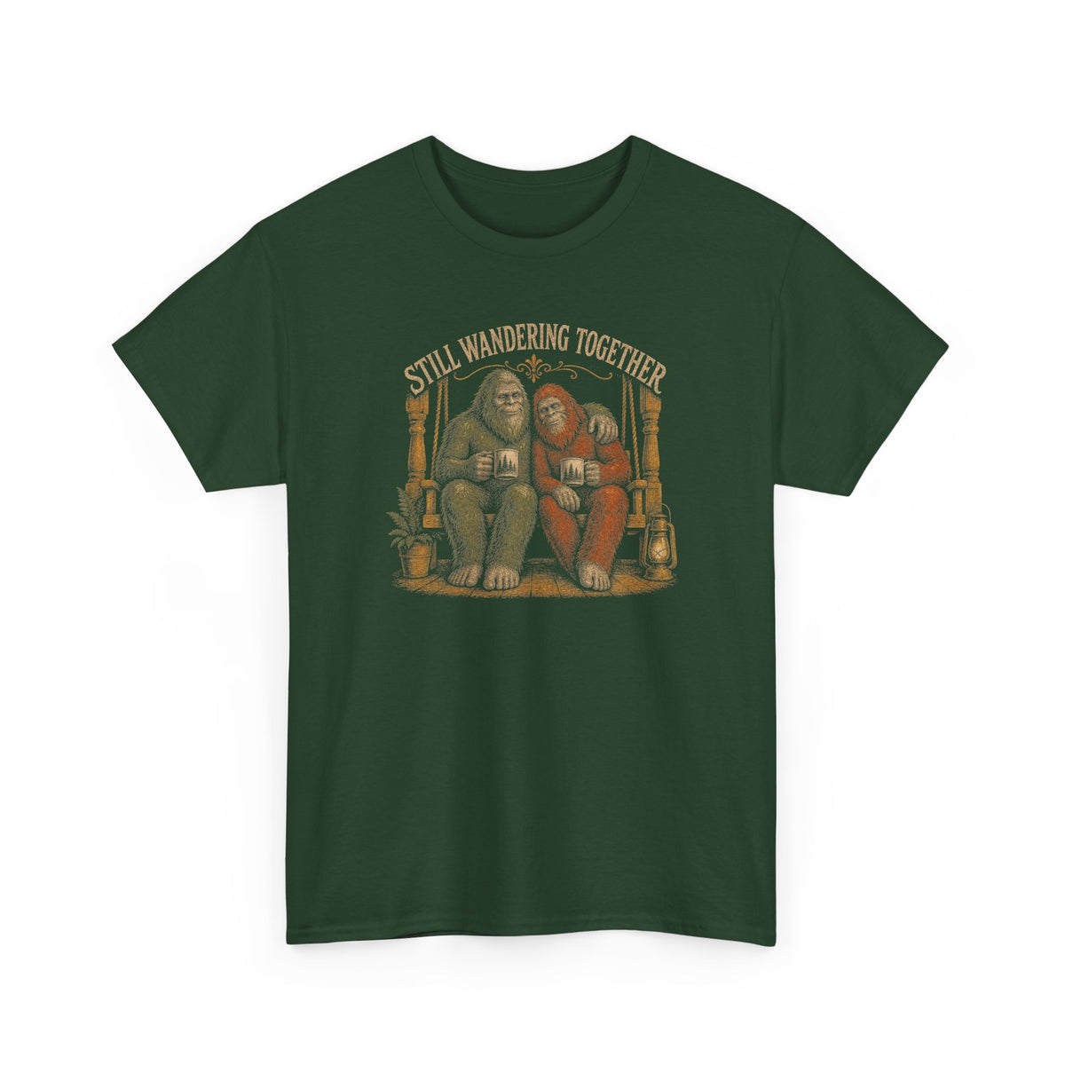 Still Wandering Together T-Shirt – Vintage Bigfoot Couple Anniversary Tee