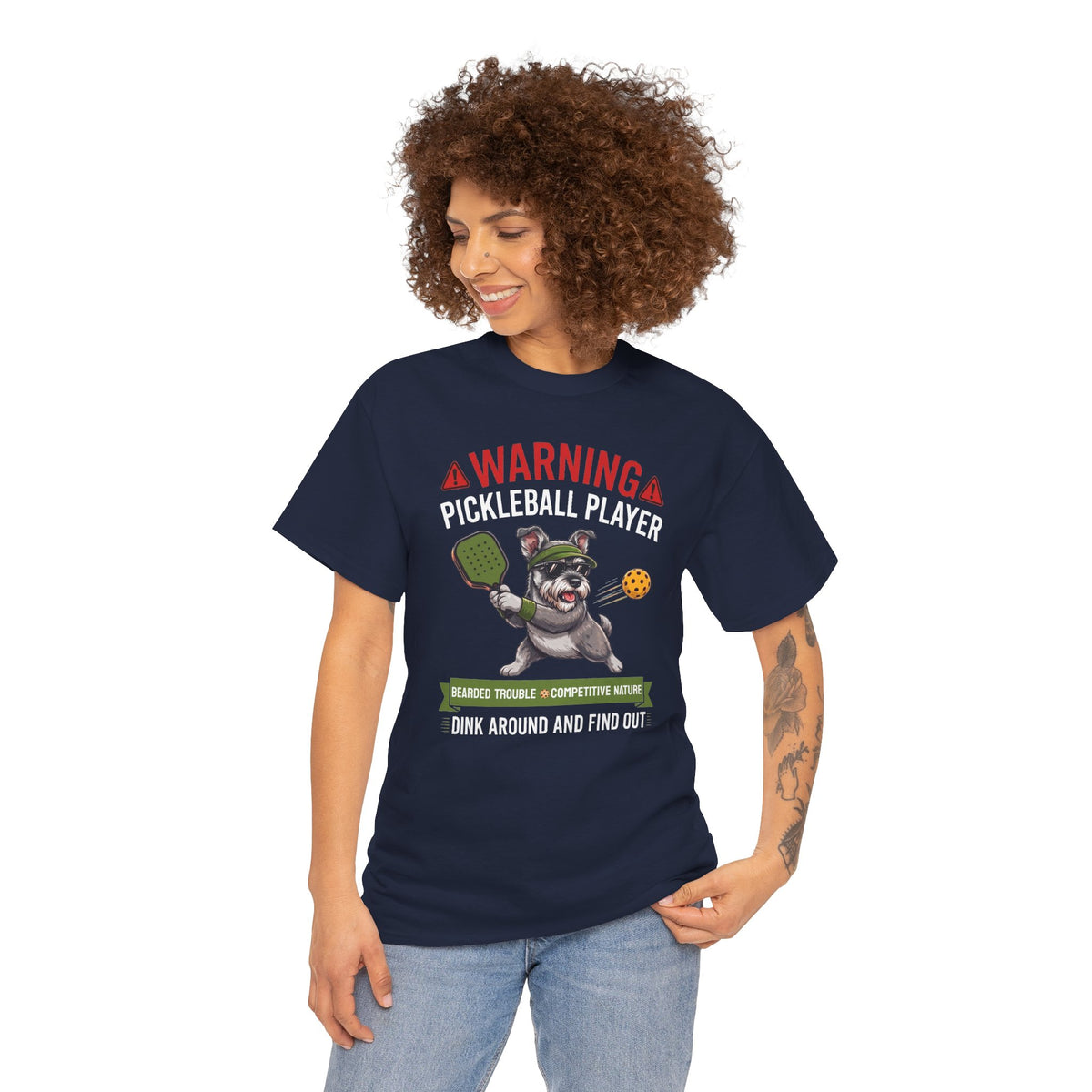 Miniature Schnauzer Dog Pickleball T-Shirt - Dink Around And Find Out Funny Dog Shirt