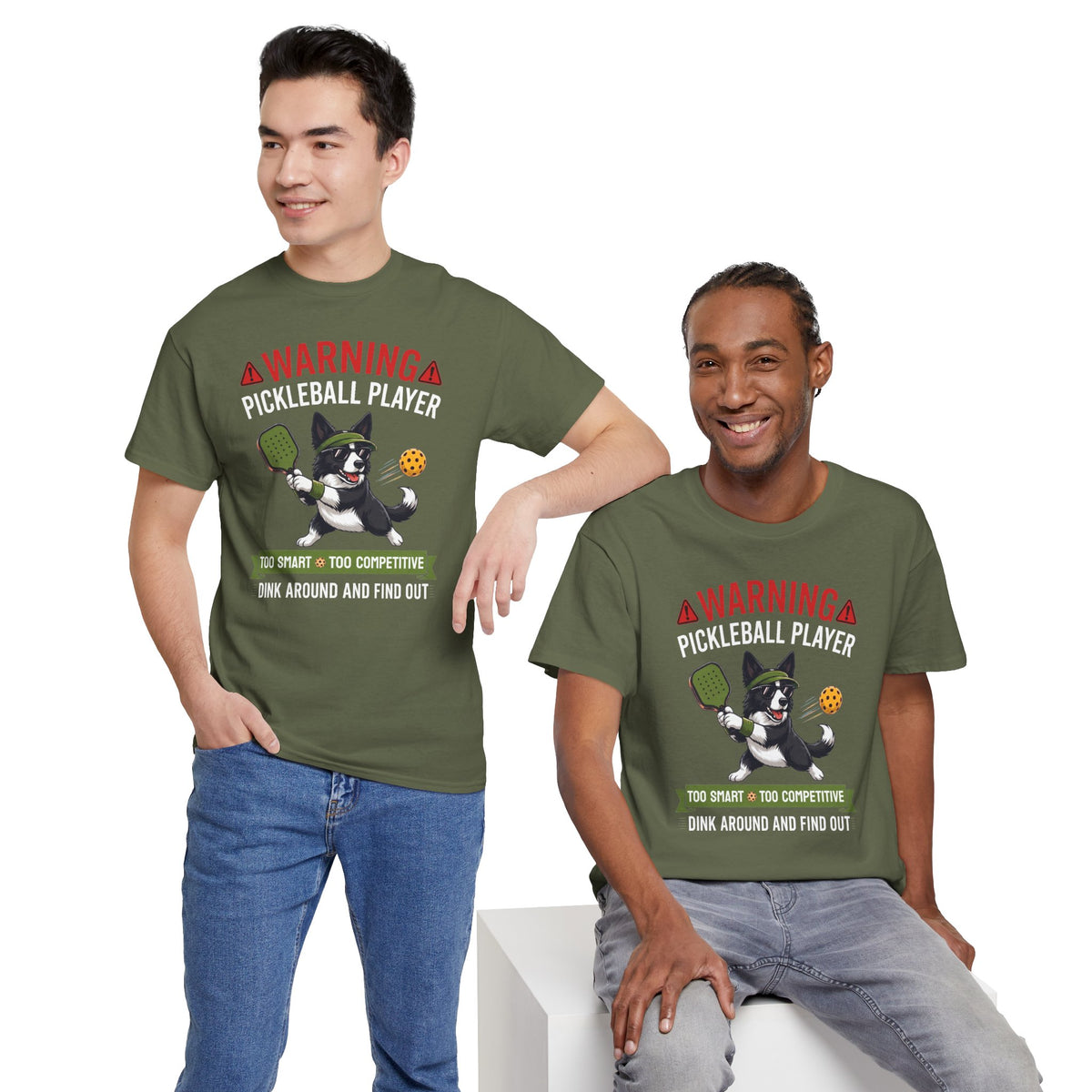 Border Collie Dog Pickleball T-Shirt - Dink Around And Find Out Funny Dog Shirt