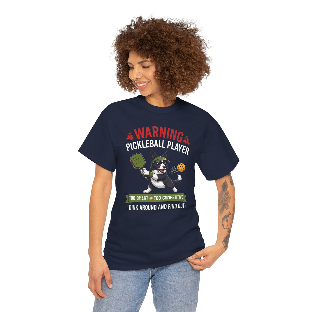 Border Collie Dog Pickleball T-Shirt - Dink Around And Find Out Funny Dog Shirt